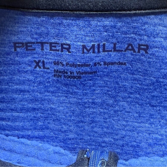 Peter Millar mens XL royal blue quarter zip golf pullover athletic travel wear - Picture 9 of 11